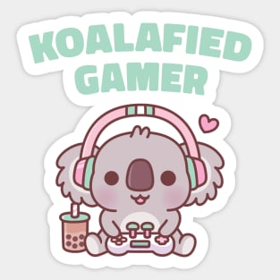 Cute Koala Koalafied Gamer Funny Sticker